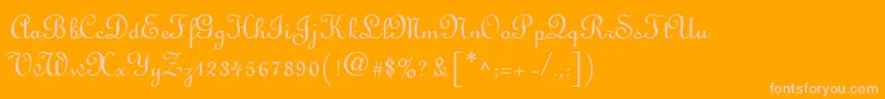 LinusscriptRegular Font – Pink Fonts on Orange Background