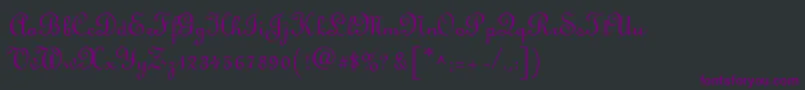 Шрифт LinusscriptRegular – фиолетовые шрифты на чёрном фоне