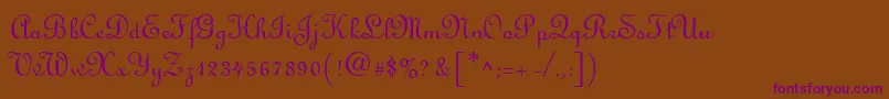 LinusscriptRegular Font – Purple Fonts on Brown Background