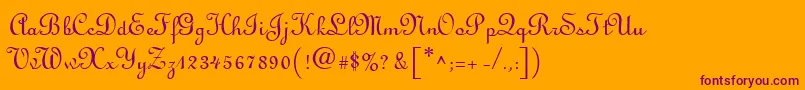 LinusscriptRegular Font – Purple Fonts on Orange Background