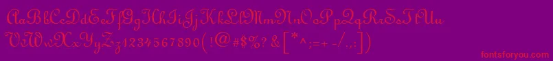 LinusscriptRegular Font – Red Fonts on Purple Background