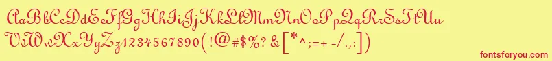 LinusscriptRegular Font – Red Fonts on Yellow Background