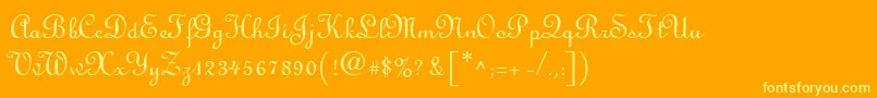 フォントLinusscriptRegular – オレンジの背景に黄色の文字