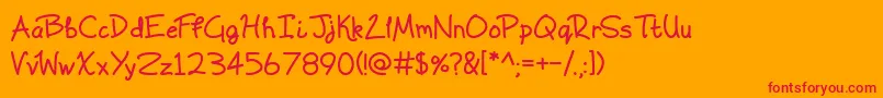ScrawlingPad Font – Red Fonts on Orange Background