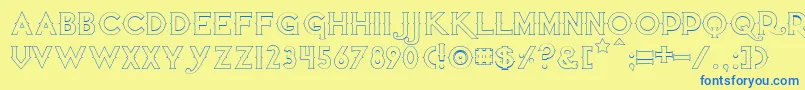 Quietthiefemptybold Font – Blue Fonts on Yellow Background