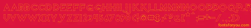 Quietthiefemptybold Font – Orange Fonts on Red Background