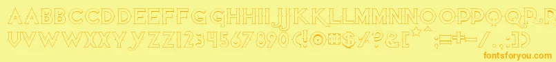 Quietthiefemptybold Font – Orange Fonts on Yellow Background