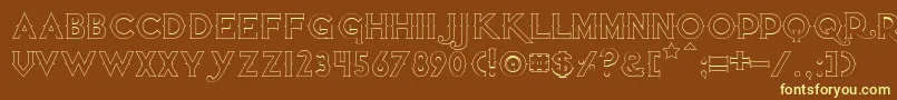 Quietthiefemptybold-fontti – keltaiset fontit ruskealla taustalla