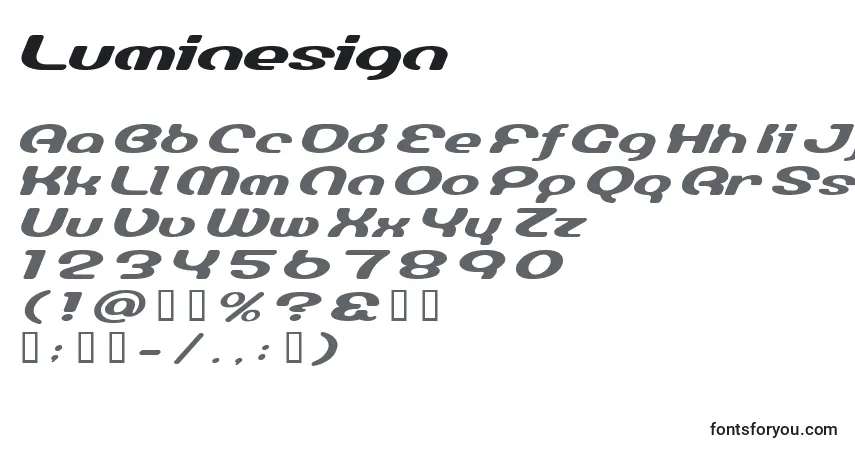 Luminesign Font – alphabet, numbers, special characters