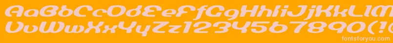 Luminesign-Schriftart – Rosa Schriften auf orangefarbenem Hintergrund