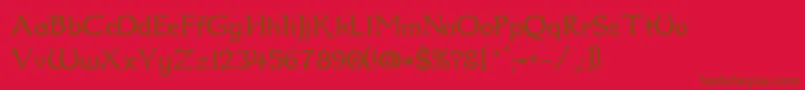 Dum2-fontti – ruskeat fontit punaisella taustalla