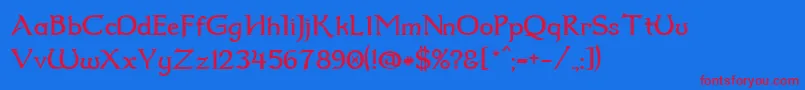 Dum2 Font – Red Fonts on Blue Background