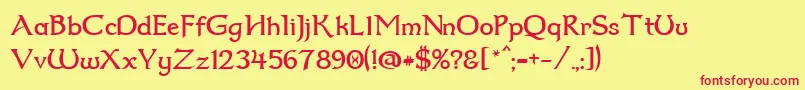 Dum2 Font – Red Fonts on Yellow Background