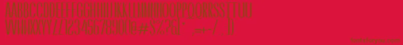 CaledoBoldWebfont-fontti – ruskeat fontit punaisella taustalla