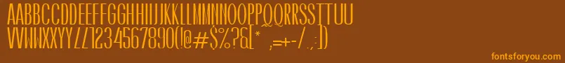 CaledoBoldWebfont Font – Orange Fonts on Brown Background