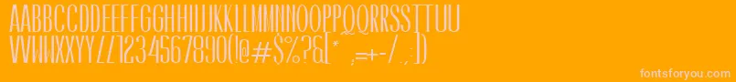 CaledoBoldWebfont-Schriftart – Rosa Schriften auf orangefarbenem Hintergrund
