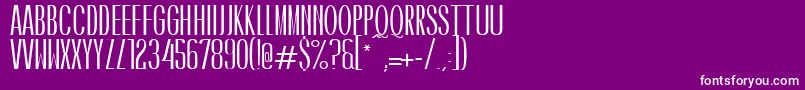 CaledoBoldWebfont-fontti – valkoiset fontit violetilla taustalla