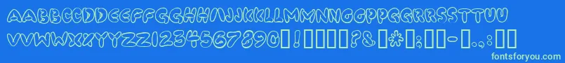 Poosmooth Font – Green Fonts on Blue Background