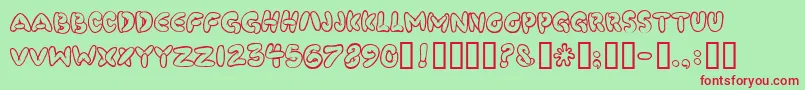 Poosmooth Font – Red Fonts on Green Background