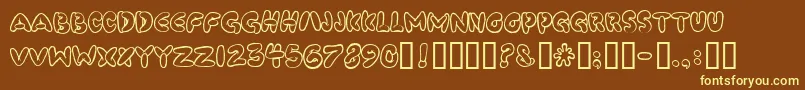 Poosmooth Font – Yellow Fonts on Brown Background