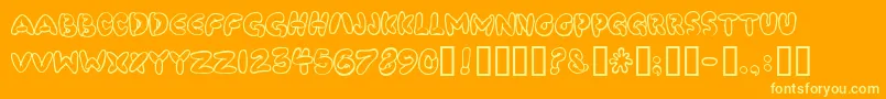 Poosmooth Font – Yellow Fonts on Orange Background