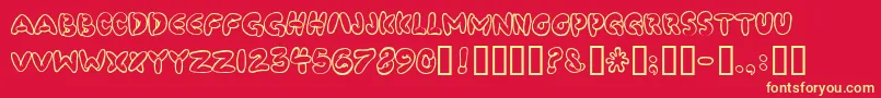 Poosmooth Font – Yellow Fonts on Red Background