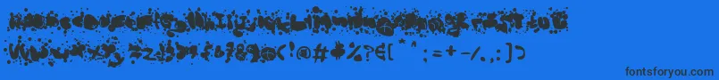 フォントMadBubbles – 黒い文字の青い背景