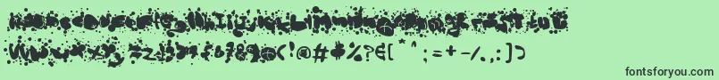 フォントMadBubbles – 緑の背景に黒い文字