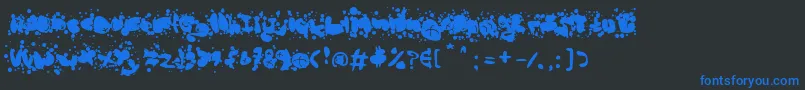 フォントMadBubbles – 黒い背景に青い文字