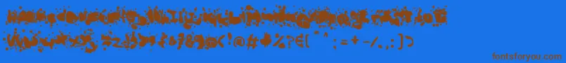 Шрифт MadBubbles – коричневые шрифты на синем фоне