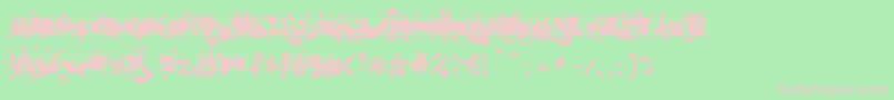 MadBubbles-fontti – vaaleanpunaiset fontit vihreällä taustalla