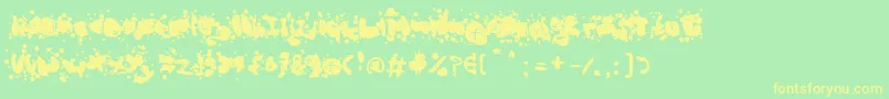 MadBubbles-fontti – keltaiset fontit vihreällä taustalla