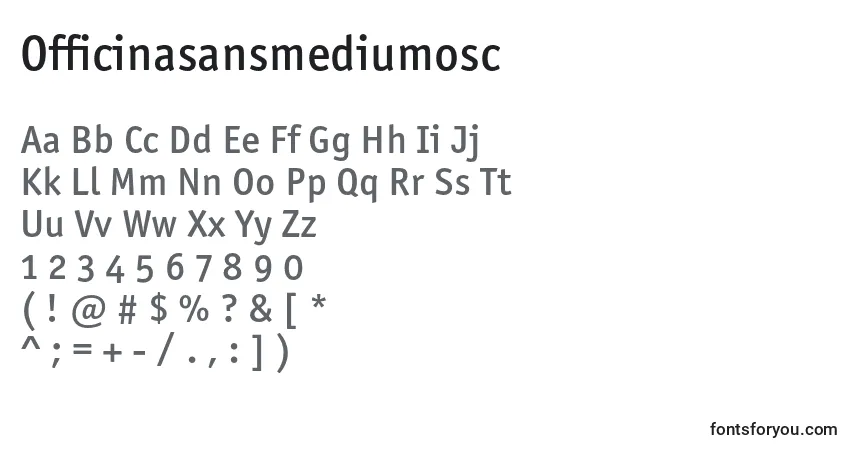 A fonte Officinasansmediumosc – alfabeto, números, caracteres especiais
