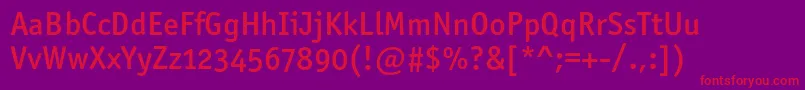 Officinasansmediumosc Font – Red Fonts on Purple Background