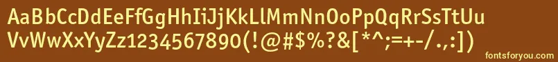 Officinasansmediumosc Font – Yellow Fonts on Brown Background