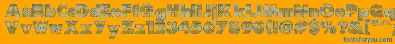 Bricks Font – Blue Fonts on Orange Background