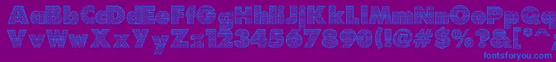 Bricks Font – Blue Fonts on Purple Background