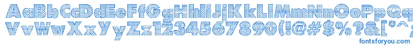 Bricks Font – Blue Fonts on White Background