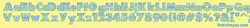 Bricks Font – Blue Fonts on Yellow Background