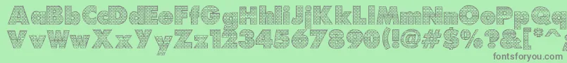 Bricks Font – Gray Fonts on Green Background