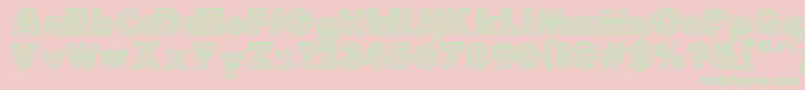 Bricks Font – Green Fonts on Pink Background