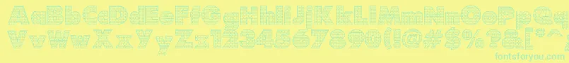 フォントBricks – 黄色い背景に緑の文字