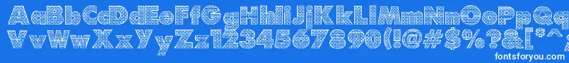 Bricks Font – White Fonts on Blue Background