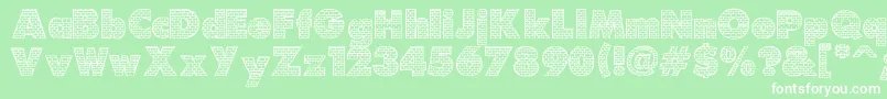 Bricks Font – White Fonts on Green Background