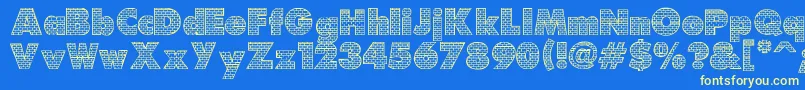 Bricks-Schriftart – Gelbe Schriften auf blauem Hintergrund