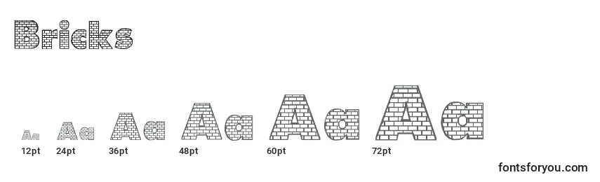 Размеры шрифта Bricks