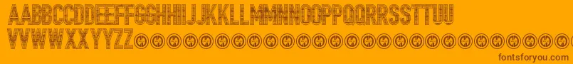 TrailerParkLaneInverted Font – Brown Fonts on Orange Background
