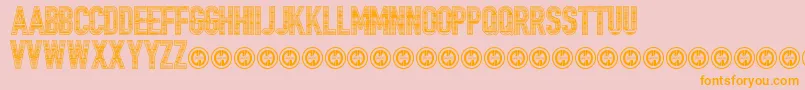 TrailerParkLaneInverted-Schriftart – Orangefarbene Schriften auf rosa Hintergrund