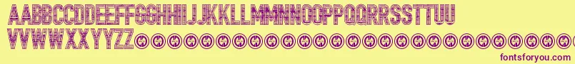 TrailerParkLaneInverted Font – Purple Fonts on Yellow Background