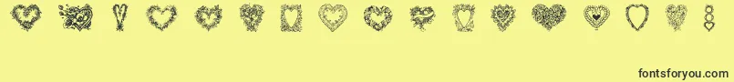 HeartsOfLime Font – Black Fonts on Yellow Background